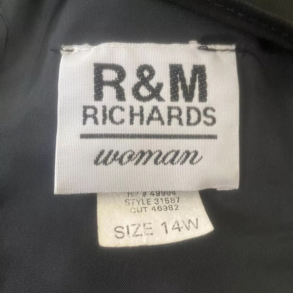 R&M Richard Black Chiffon Dress Womens Size 14W (632) - Picture 4 of 5